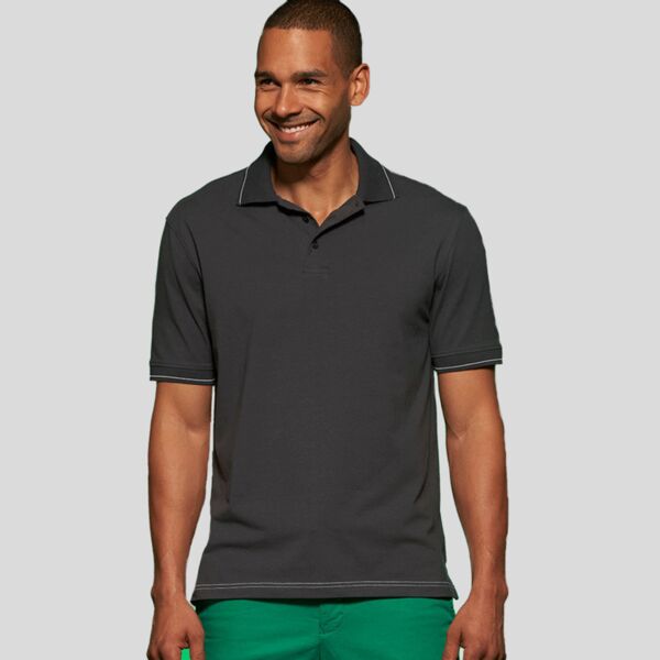 JN569 James&Nicholson Polo elasticizzata con riga a contrasto sui bordi 95% cotone, 5% elastan 170g Thumbnail