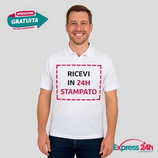 Maglietta Polo uomo personalizzata con Stampa e ricamo in 24 ore Thumbnail