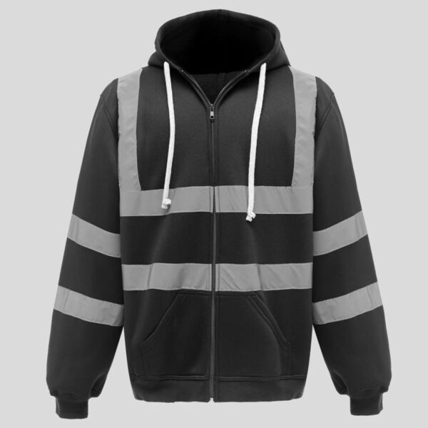 YHVK07 Felpa con zip e cappuccio ad alta visibilità 100% poliestere 280g certificata EN ISO 20471 cl.3 Thumbnail