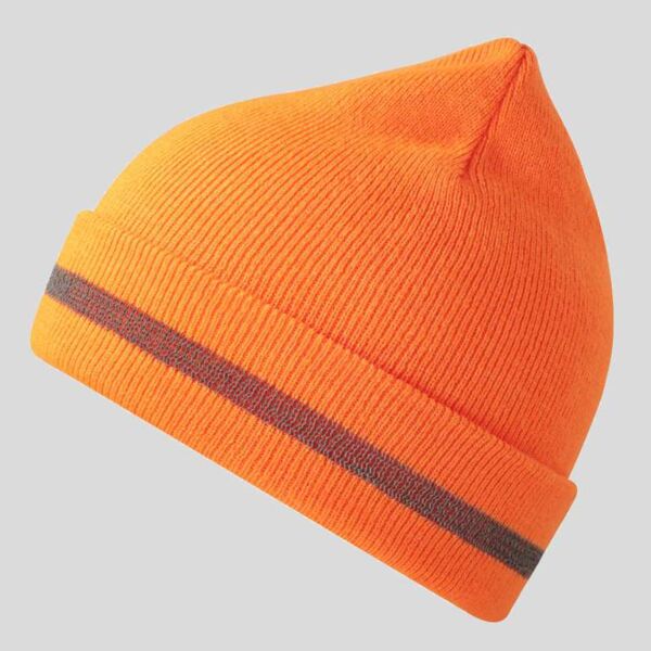 Workout-S Atlantis cuffia con banda riflettente e risvolto 100% poliestere riciclato Thumbnail