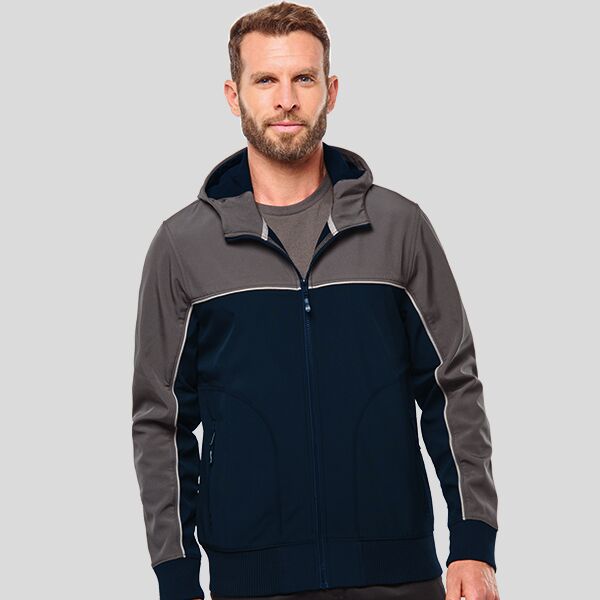 WK450 Giacca softshell 3 strati traspirante bicolore con cappuccio 96% Poliestere 4% Elastan 300g Trattamento BIONIC FINISH ® ECO Thumbnail