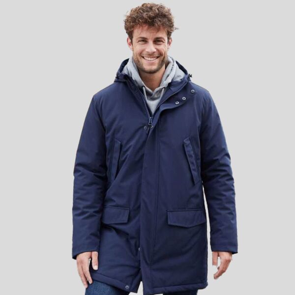 JN1176 James & Nicholson Parka Uomo imbottito con cappuccio 100% poliestere riciclato Thumbnail