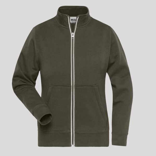 JN1809 James&Nicholson felpa donna foderata internamente in pile con zip lunga 55% poliestere 45% cotone 380g Thumbnail