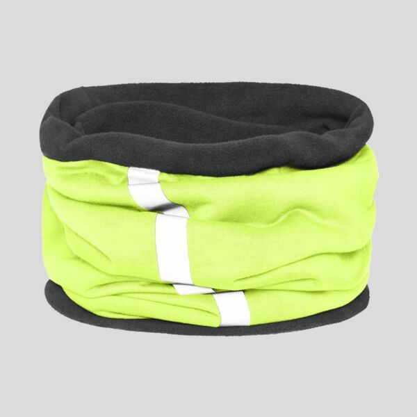 MB7300 Scaldacollo invernale foderato in pile con bande riflettenti 100% poliestere Thumbnail