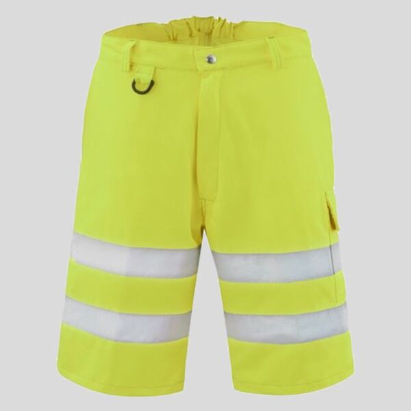 A00817 Bermuda alta visibilità con elastico in vita e tasche anteriori 60% cotone 40% poliestere irrestringibile 240gr EN ISO 20471 Thumbnail