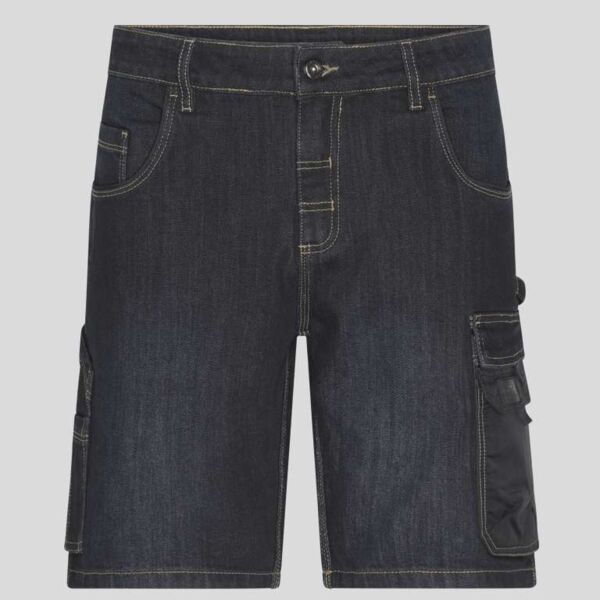 JN871 James & Nicholson Bermuda in Jeans elasticizzati da lavoro Thumbnail