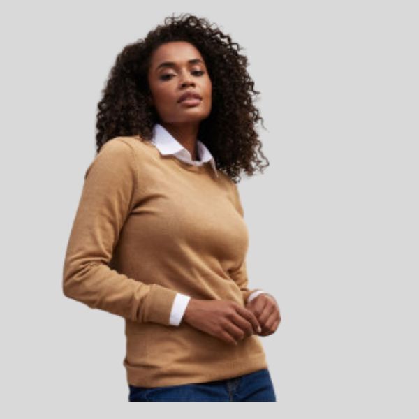 JN1313 James & Nicholson Maglia pullover donna girocollo  100% cotone pettinato 260 gr  Thumbnail