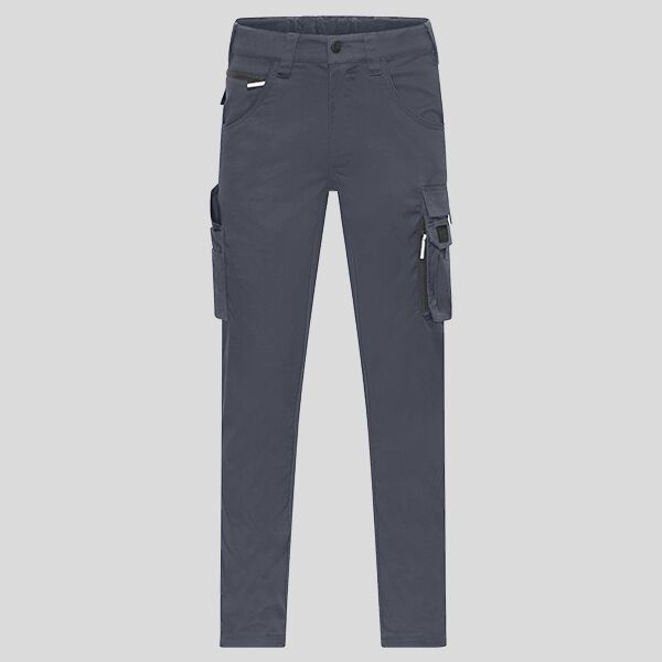 JN1858 James Nicholson Pantaloni da lavoro slim stretch 48% cotone, 36% elastomultiestere, 16% poliammide 170gr  Thumbnail