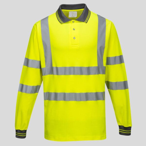 S271 Polo alta visibilità a maniche lunghe 55% Cotone 45% Poliestere 175g Thumbnail