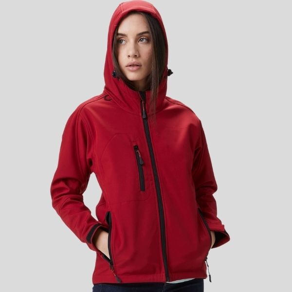 BSW552 Black Spider Giacca softshell donna 3 strati con cappuccio e interno in micropile 96% Poliestere 4% Elastan Thumbnail