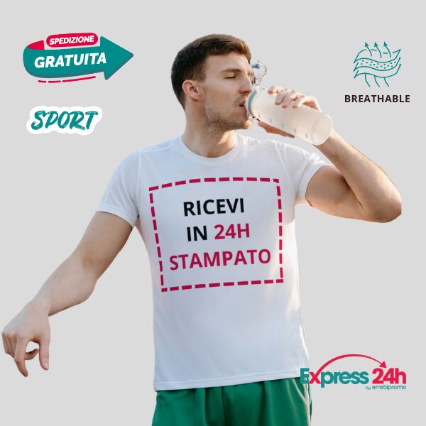 SP100 Maglietta sportiva personalizzata stampata in 24 ore Thumbnail