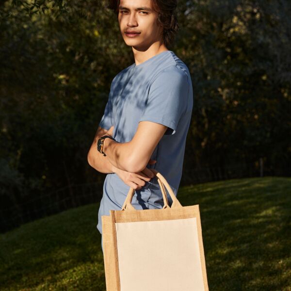 Shopper personalizzabile in Juta laminata con tasca frontale 30x30x29 Litri Thumbnail