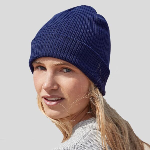 B51N Beechfield Berretto con costina con risvolto 100% cotone bio certificato Thumbnail