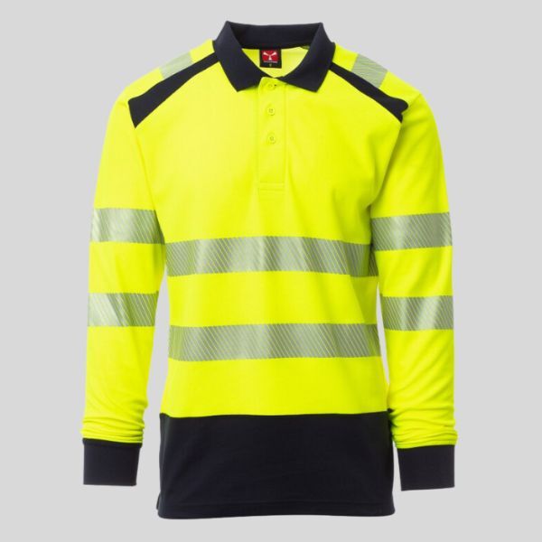 ROAD WINTER Polo manica lunga in alta visibilità 55% cotone 65% poliestere 160gr/mq EN ISO 20471 CL.2 Thumbnail