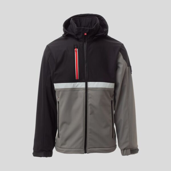 Wise Payper Softshell idrorepellente e antivento con banda retroriflettente 78% nylon 22% elastan 330gr Thumbnail