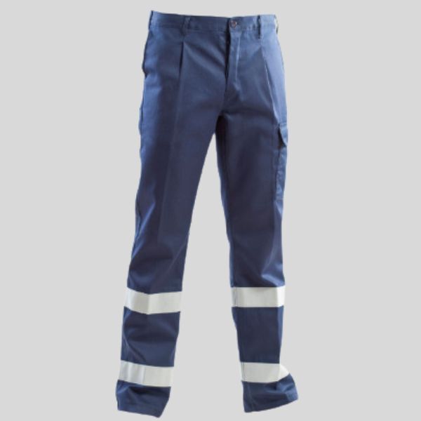 STX43 Pantalone con bande rifrangenti ed elastico in vita EN ISO 13688 I cat. 100% cotone 260 gr Thumbnail