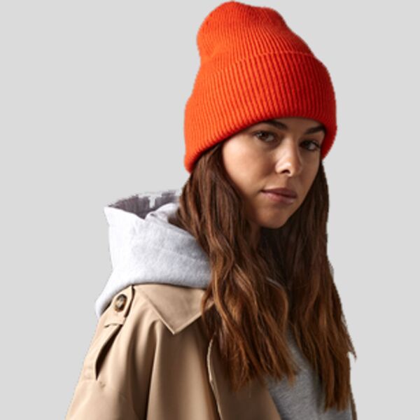 B385R Beechfield Berretto con risvolto alto lavorato a costine 100% poliestere riciclato rodotto certificato OCS - CU811033 Thumbnail