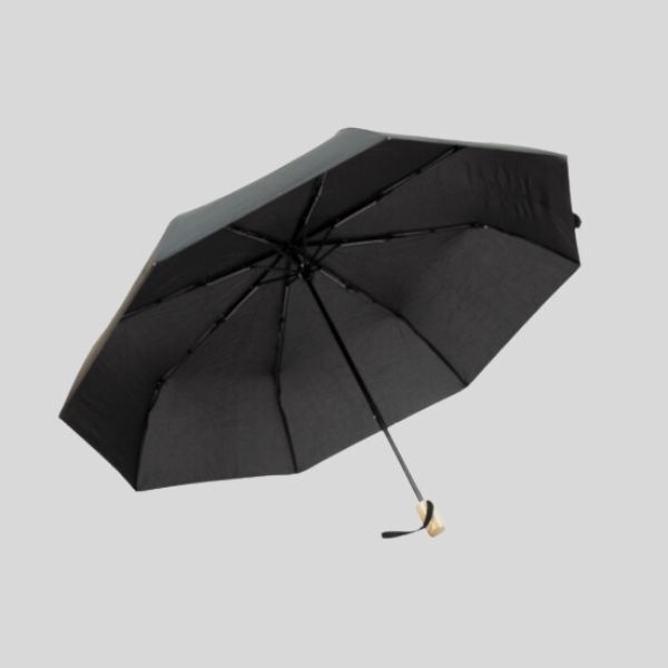 6315 Ombrello pieghevole con apertura manuale sistema anti-vento e manico in legno RPET 95 cm Thumbnail