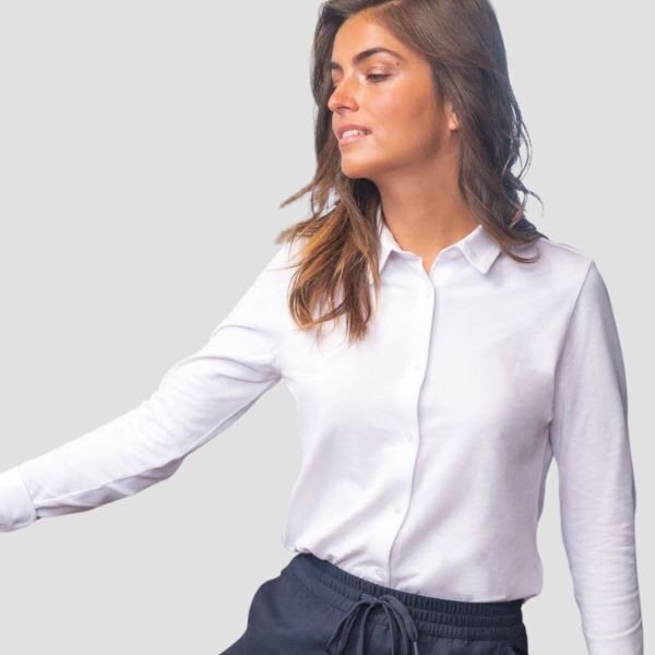 Camicia Donna cotone piquet bio BASILE WOMEN Thumbnail