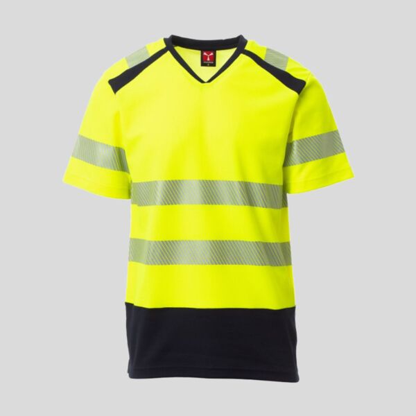 Way Payper T-shirt scollo a V bicolore in alta visibilità piquet 55% cotone 45% poliestere 160gr Thumbnail
