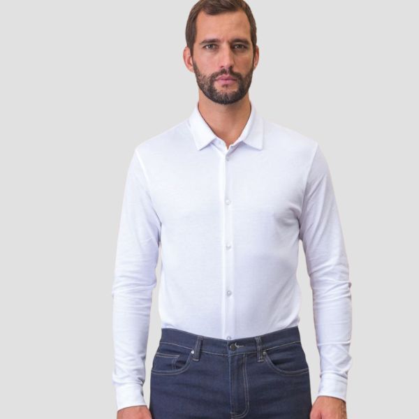 Camicia uomo piqué cotone bio NEOBLU BASILE Thumbnail