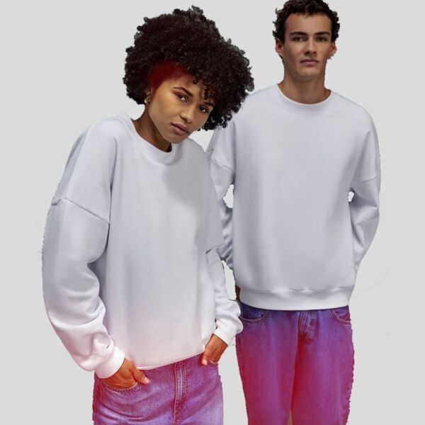 WG001 Influence Crew B&C Felpa girocollo Oversize felpata internamente 80% cotone 20% poliestere riciclato 350g/m² Thumbnail