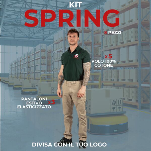 KIT  SPRING - Divisa da lavoro estiva in KIT 8 Articoli: 3xPantaloni Multitasche estivi stretch - 5xMaglietta Polo  Thumbnail