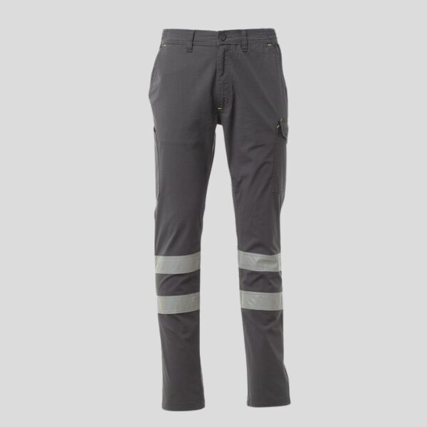 Power Stretch Summer Reflex Payper Pantalone stretch da lavoro estivo elasticizzato con bande retroriflettenti 98% cotone 2% elastan 220gr Thumbnail