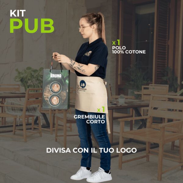 KIT PUB Divisa Ristorazione con Polo e Grembiule corto Thumbnail