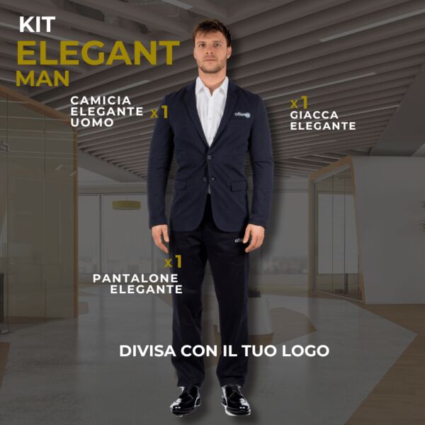 KIT ELEGANT MEN Divisa Ufficio Uomo con Camicia, Giacca e Pantalone eleganti Thumbnail