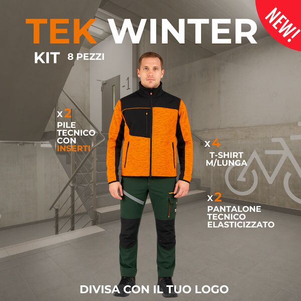 KIT TEK WINTER - 2 pantaloni NEXT 4W- 4 t-shirt manica lunga- 2 felpe TRAVEL con inserti soft-shell. Thumbnail