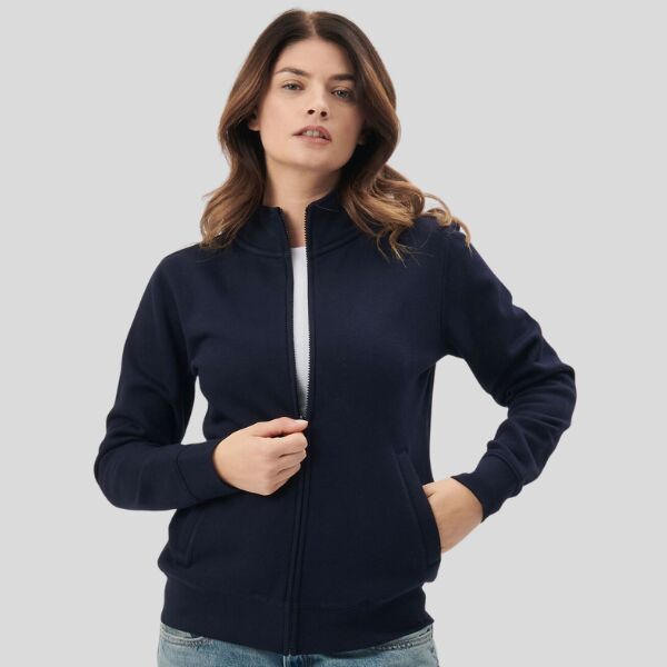 BSW334 Felpa donna zip lunga felpata con tasche 70% cotone 30% poliestere 280gr Thumbnail