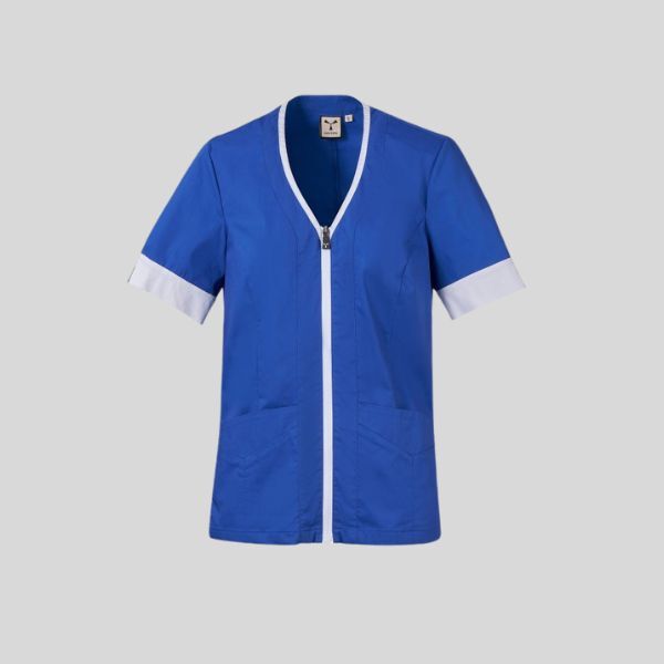 GIADA LADY Payper Camice da donna bicolore a manica corta con chiusura con zip  58% cotone popeline + 14 % POLIESTERE+ 28% ELASTOMULTIESTERE  Thumbnail