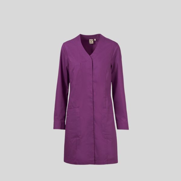 CITRUS LADY Payper Camice lungo da donna con collo a V abbottonatura centrale coperta 58% cotone popeline + 14 % poliestere + 28% elastomultiestere 125gr Thumbnail