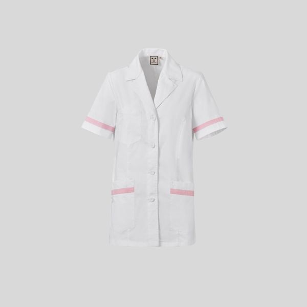 CARE LADY Payper Camice da donna a manica corta con collo rever classico abbottonatura a vista con bottoni  58% cotone 14% poliestere 28% elastomultiestere 125gr Thumbnail