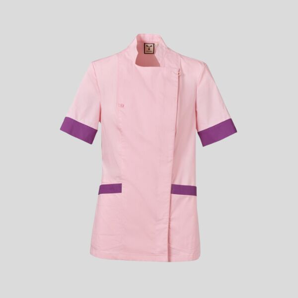 AMBER LADY Payper Camice donna manica corta con collo alla coreana e chiusura con bottoni automatici 58% cotone 14% poliestere 28% elastomultiestere 125gr Thumbnail