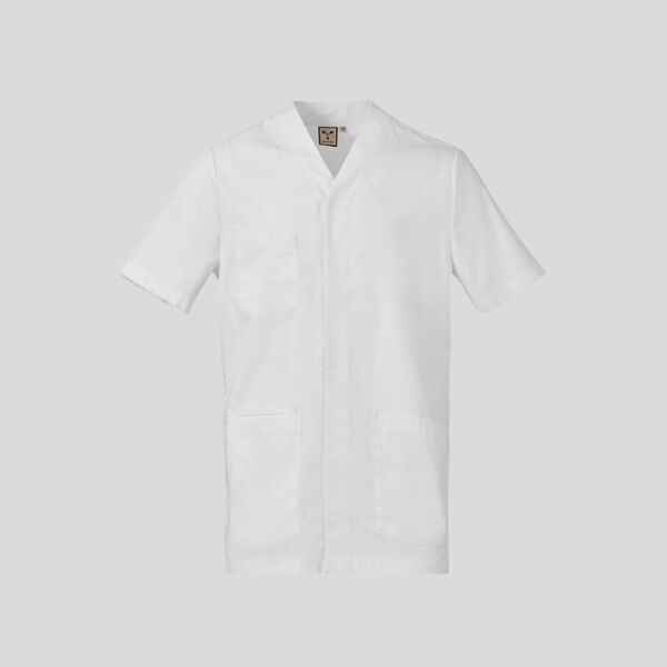 HYGENE PRO Payper Camice uomo manica corta con scollo a V e abbottonatura coperta 58% cotone 14 % poliestere 28% elastomultiestere 125gr Thumbnail