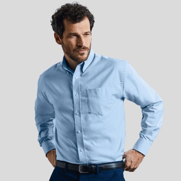 R932M Russell Camicia oxford button-down con taschino 70% cotone 30% poliestere Oxford 135g Thumbnail