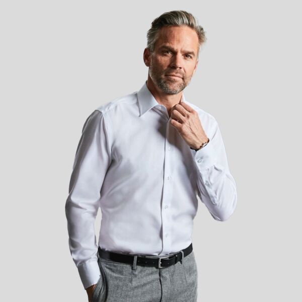 R958M Russell Camicia uomo collo all'italiana Taglio Moderno 100% cotone “non-stiro” 120gr Thumbnail
