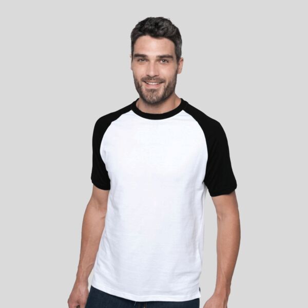 K330 Kariban Baseball T-shirt bicolore uomo maniche raglan in contrasto 100% cotone 165gr Thumbnail