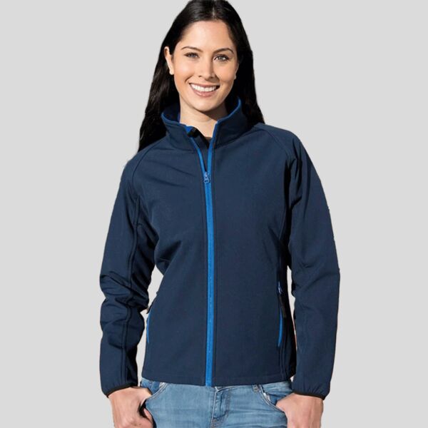 R231F Result Giacca softshell donna con dettagli a contrasto 100% poliestere interno pile caldo Thumbnail