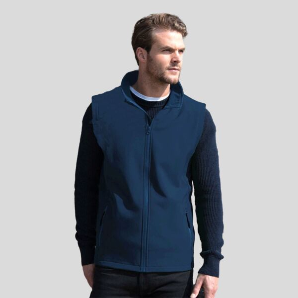 R232M Result Gilet softshell uomo 2 Strati dettaglia a contrasto interno micropile  Thumbnail