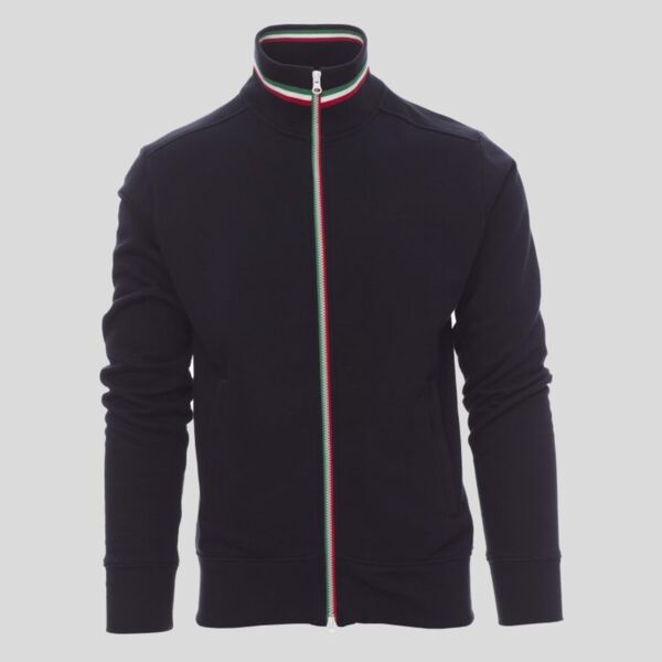 Nazionale Payper Felpa uomo profilo tricolore su collo e zip 70% cotone 30% poliestere 300gr Thumbnail