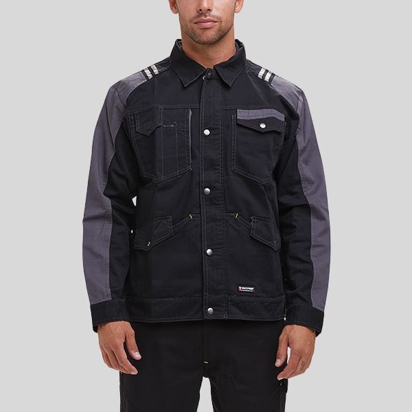 Arizona Payper Giacca da lavoro multistagione inserti bicolore multitasche 100% cotone Thumbnail