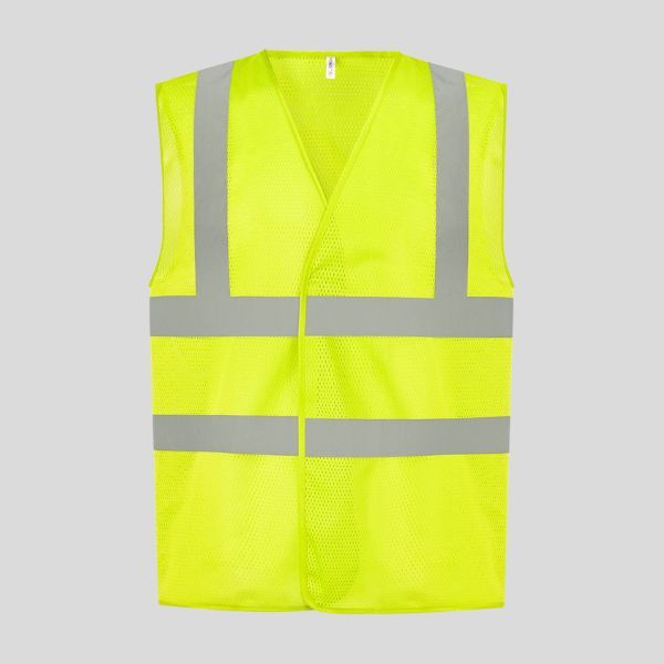 HVW120 Yoko Gilet alta visibilità in rete traspirante EN ISO 20471 Cl 2 100% poliestere riciclato 110gr Thumbnail