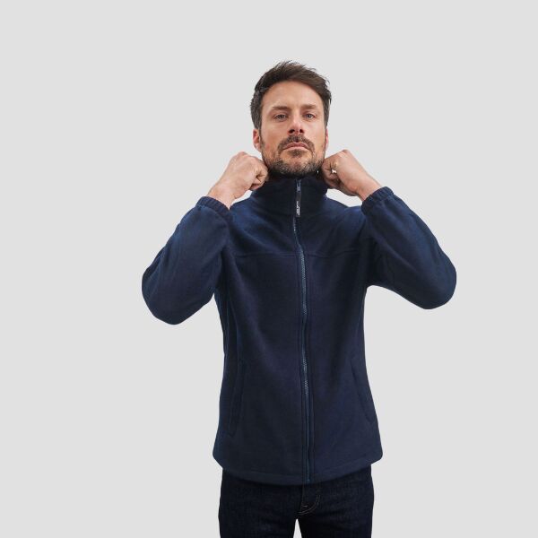 JN044 James&Nicholson Pile zip lunga con tasche laterali chiuse con zip e coulisse in vita 100% poli Thumbnail