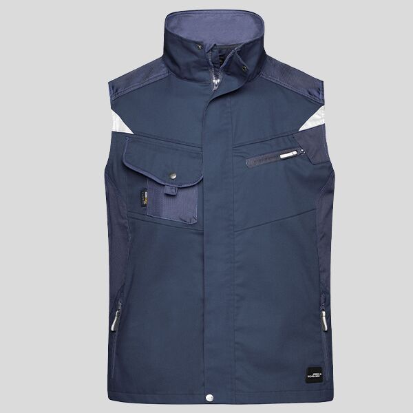 JN822 James&Nicholson Gilet tecnico multitasche da lavoro con rinforzi in Cordura Thumbnail