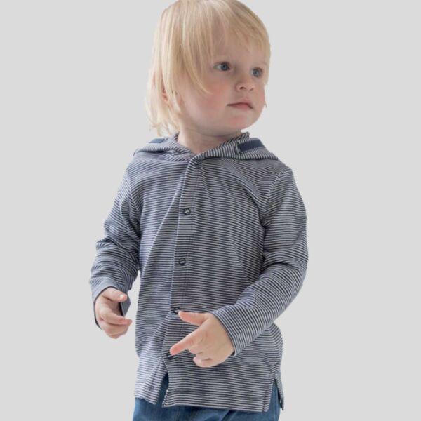 BZ47 Babybugz T-shirt baby con capuccio e manica lunga in tessuto organico 100% cotone Thumbnail