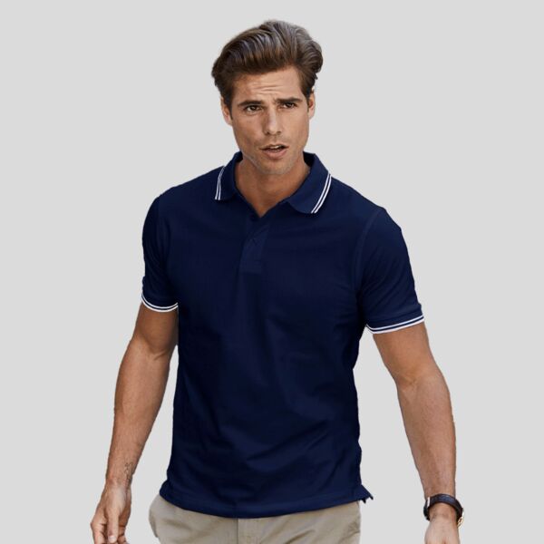 1407 Tee Jays Polo uomo Luxury bicolore 95% cotone organico certificato ring-spun, 5% elastane Thumbnail