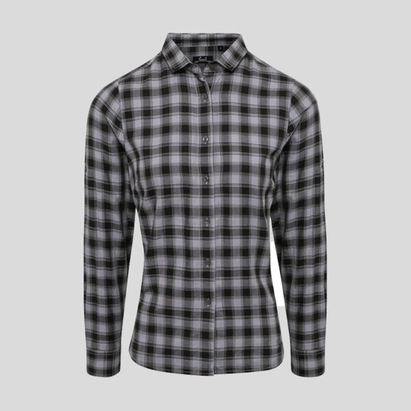 PR350 Premier Camicia donna maniche lunghe a quadri scozzese 100% cotone Thumbnail